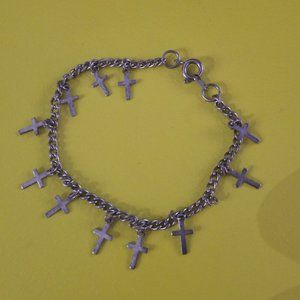 Vintage 90's jewellery Holy crosses bracelet